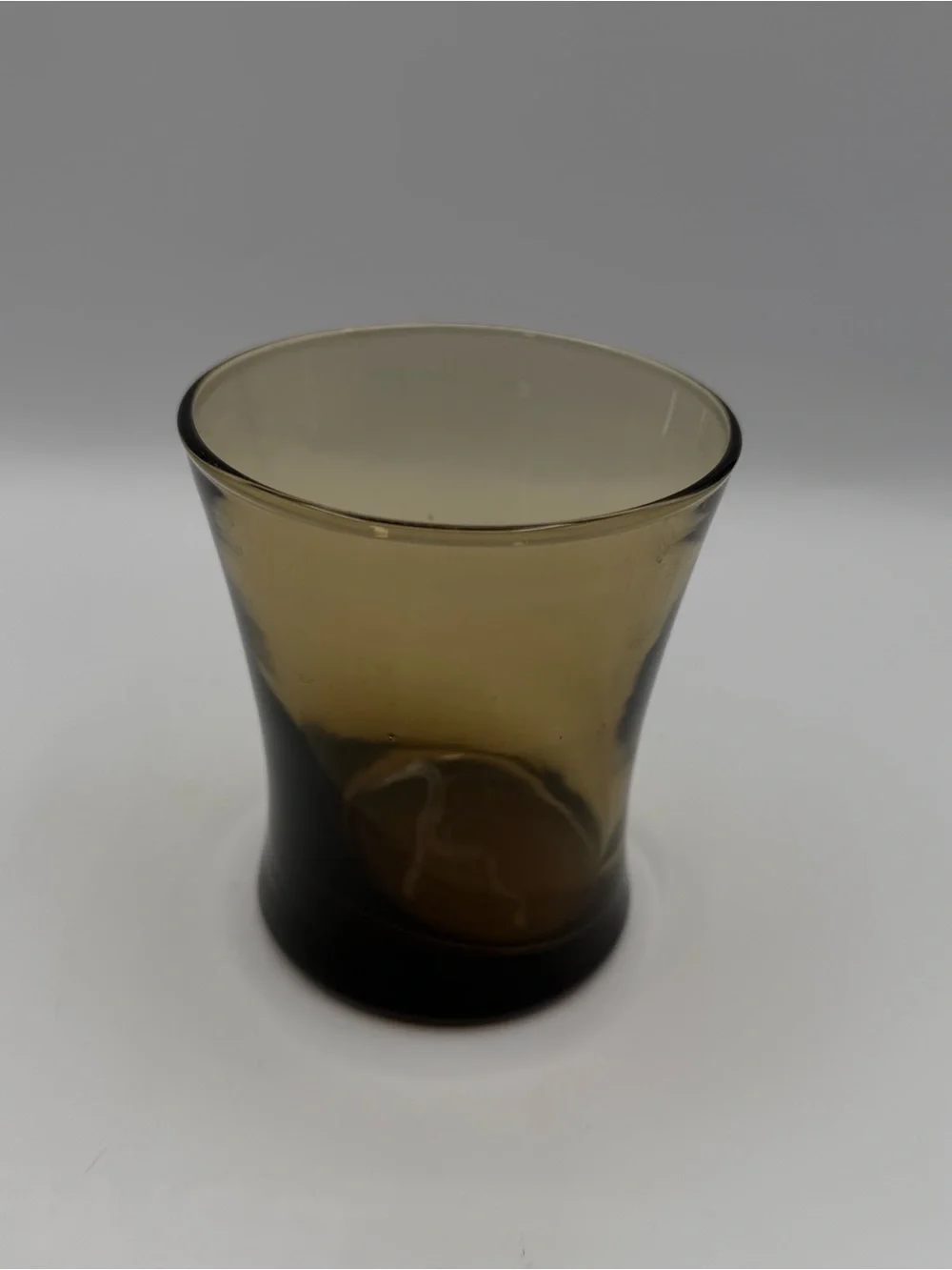 Vintage Smokey Amber Brown Glass Tumblers 10 oz Juice Rocks Glasses. Set of 5